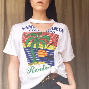 80’s Vintage Retro Cutout Tee